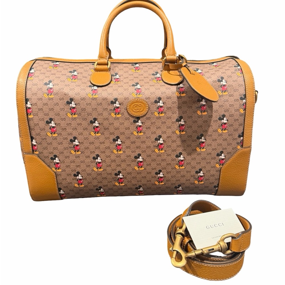 Gucci X Disney Mickey Mouse Print Duffle Bag Unisex